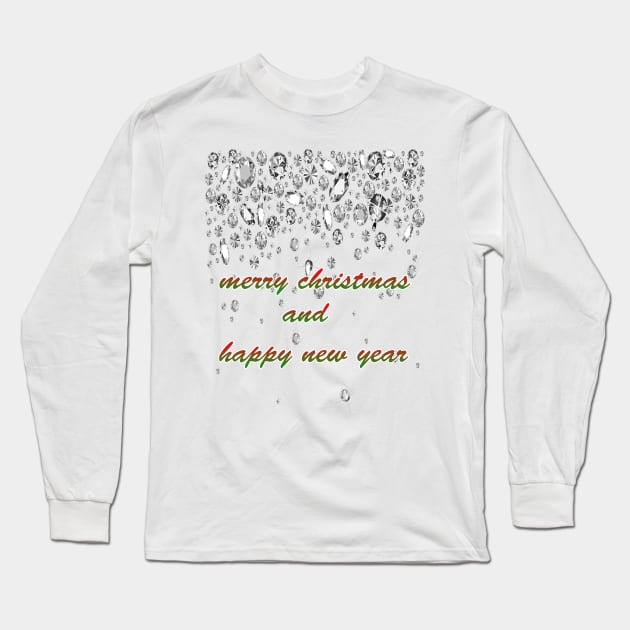 merry christmas and happy new year Long Sleeve T-Shirt by sarahnash